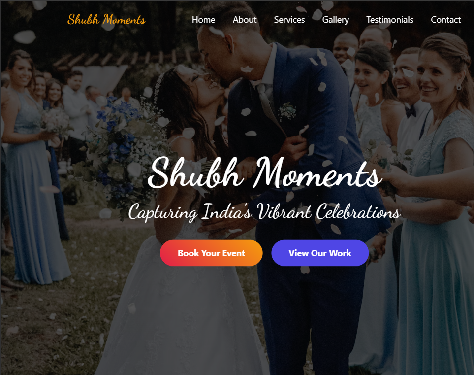 Shubh Moments Website Preview